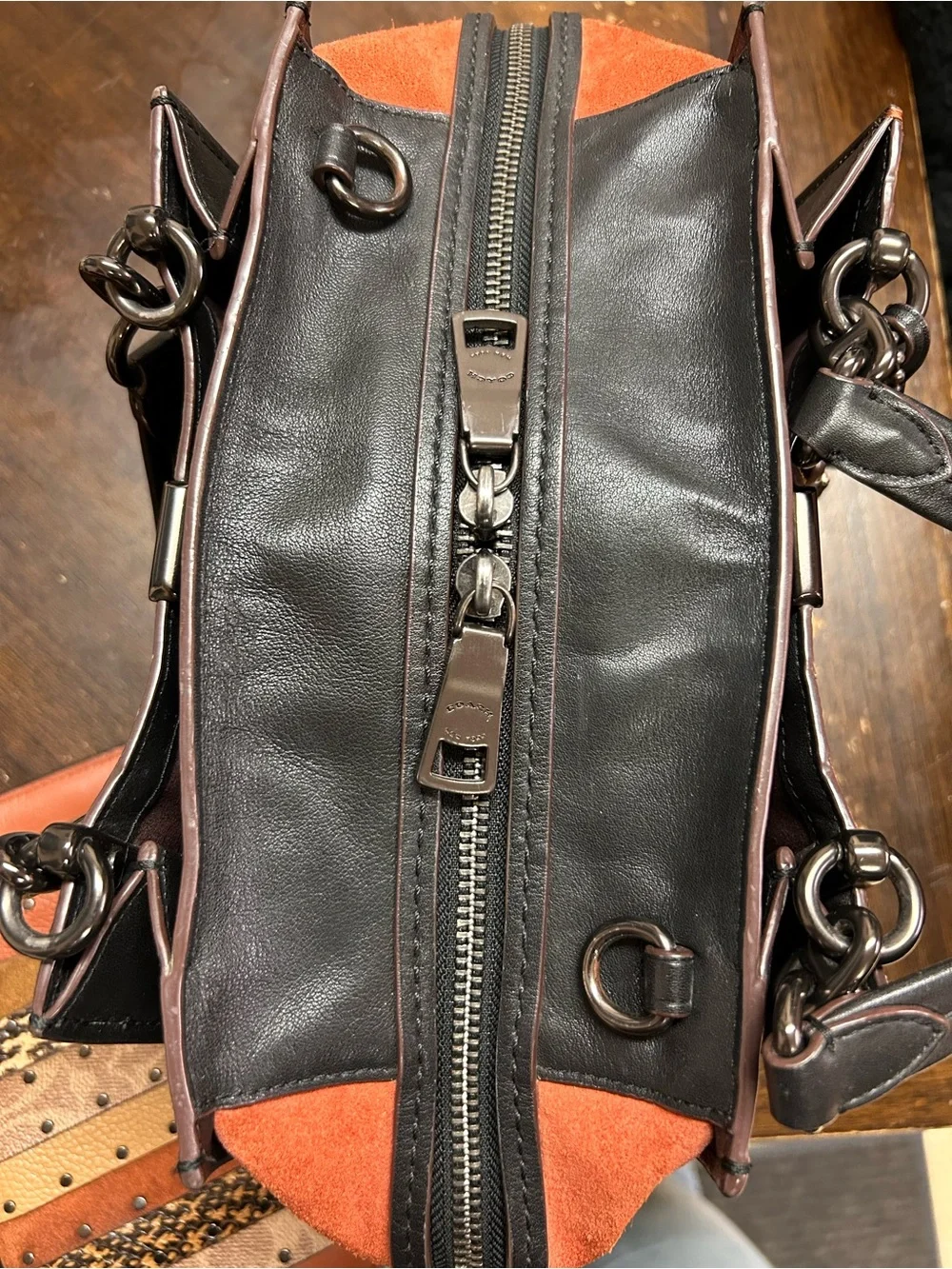 Coach Dreamer Signature Canvas Patchwork strips/Snakeskin W/Wallet